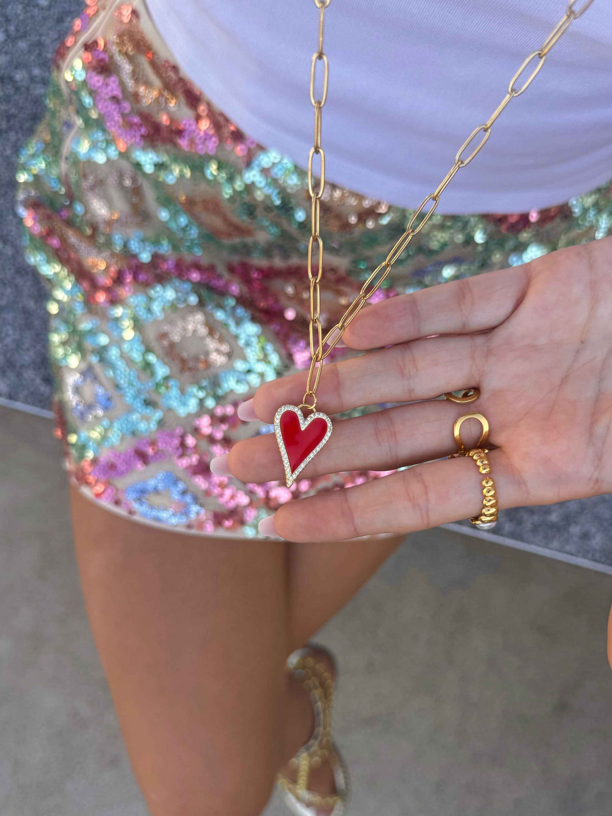 Collier Coeur rouge
