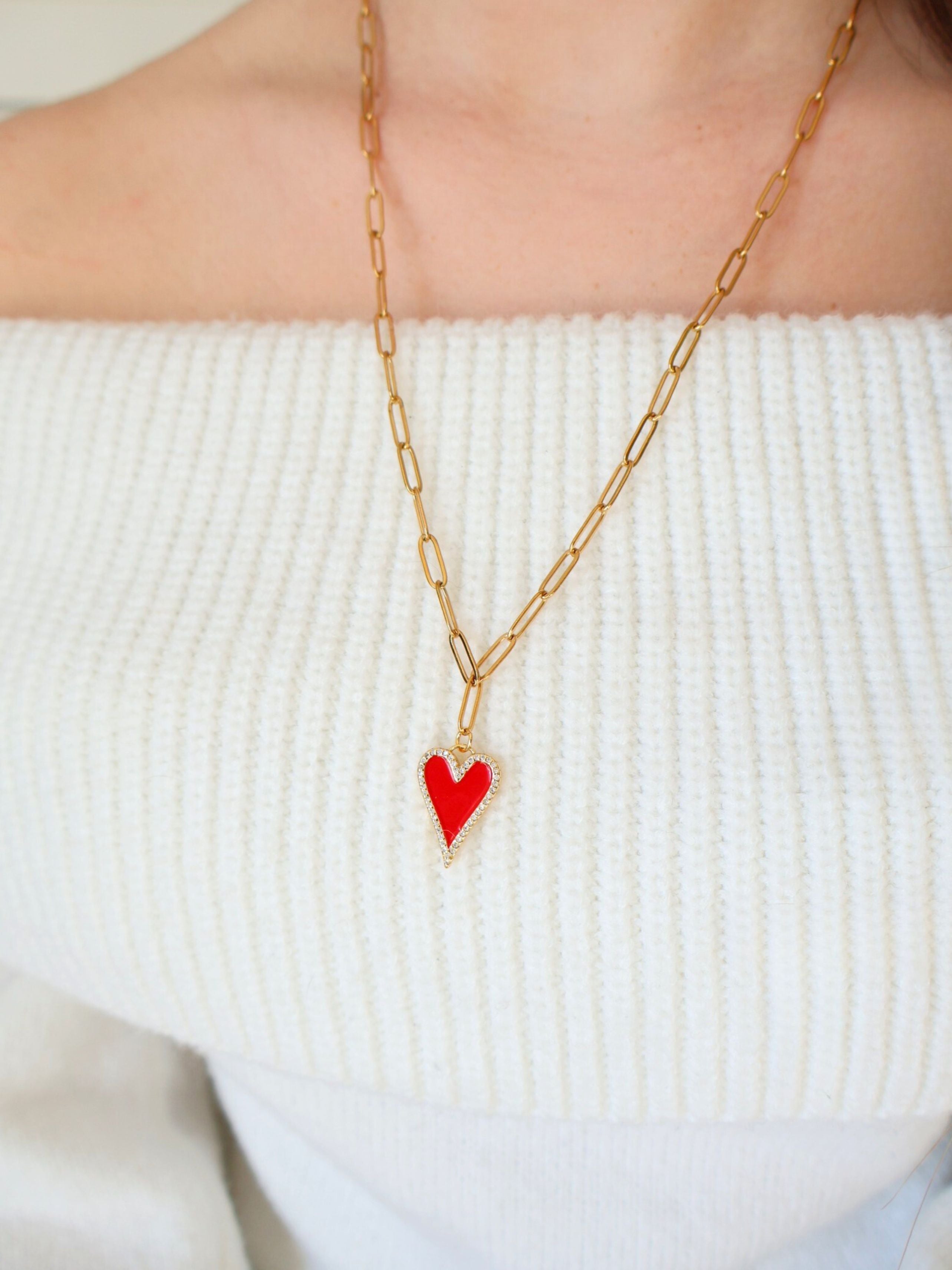 Collier Coeur rouge