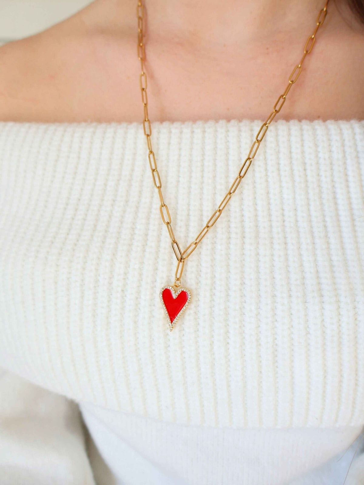 Collier Coeur rouge