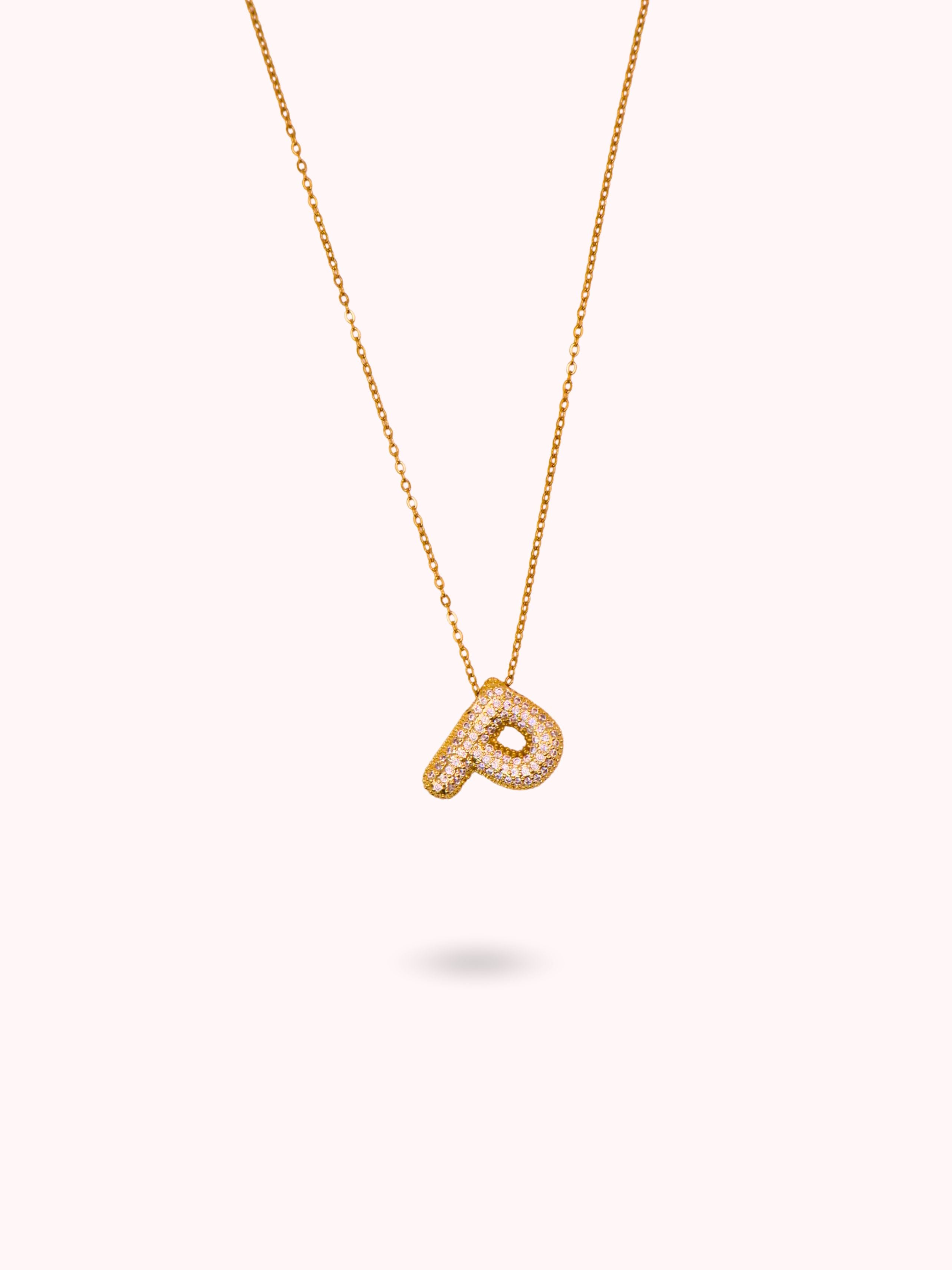 Collier initiale à strass