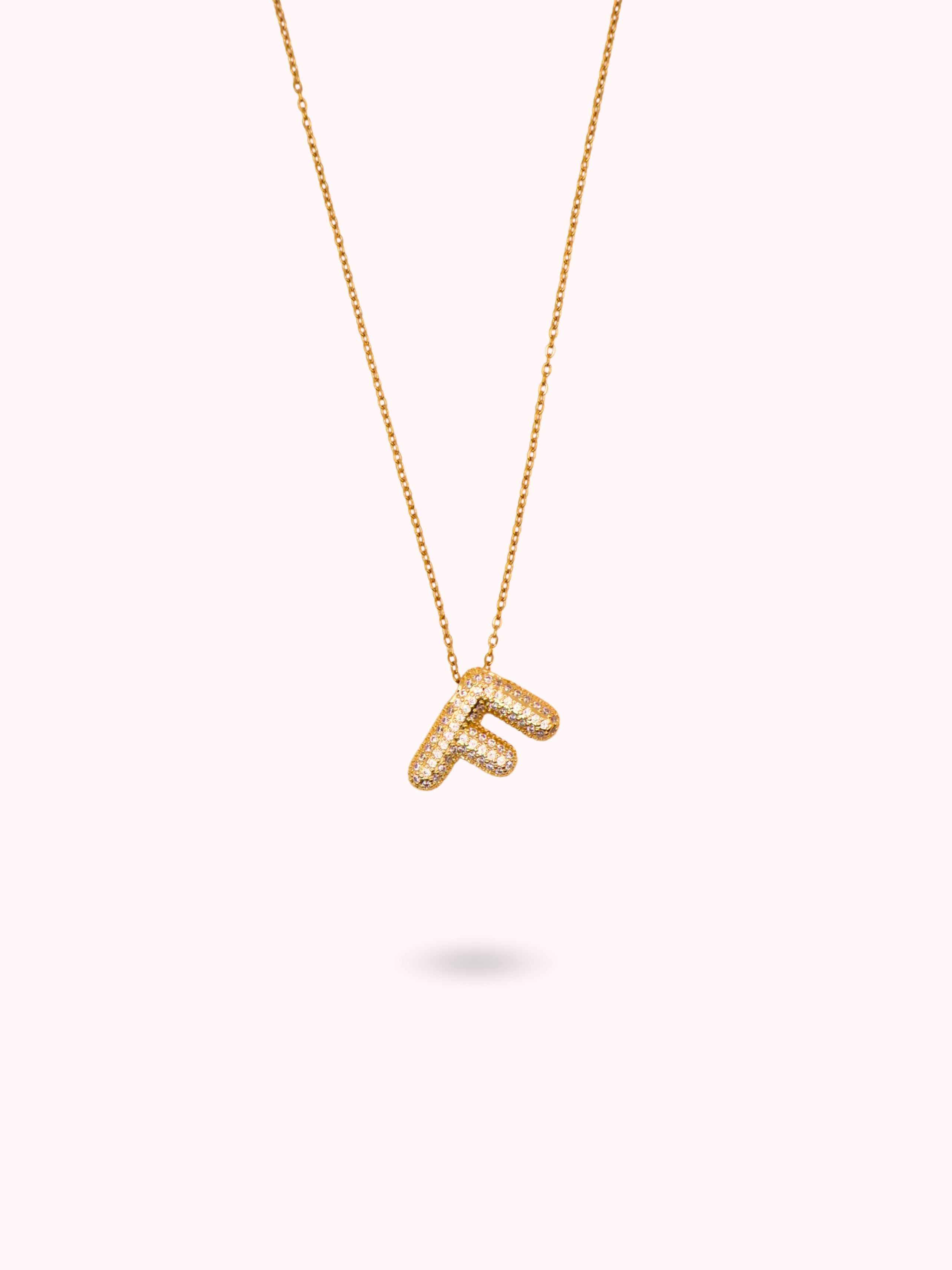 Collier initiale à strass