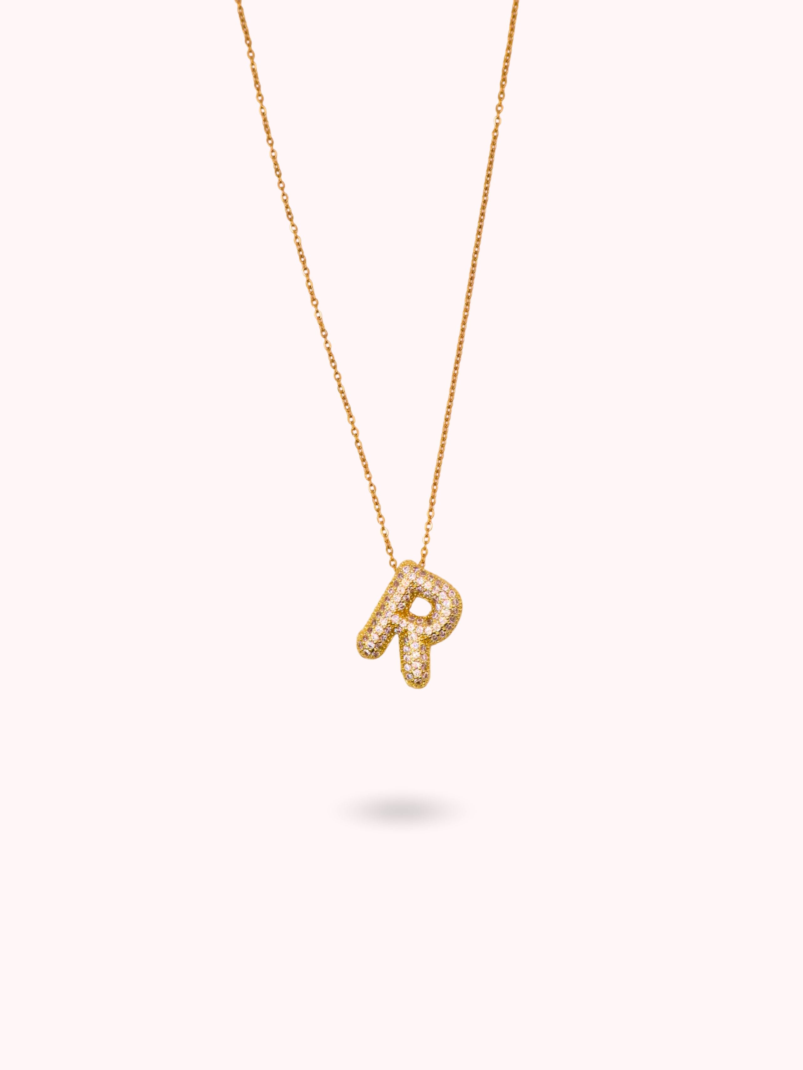 Collier initiale à strass
