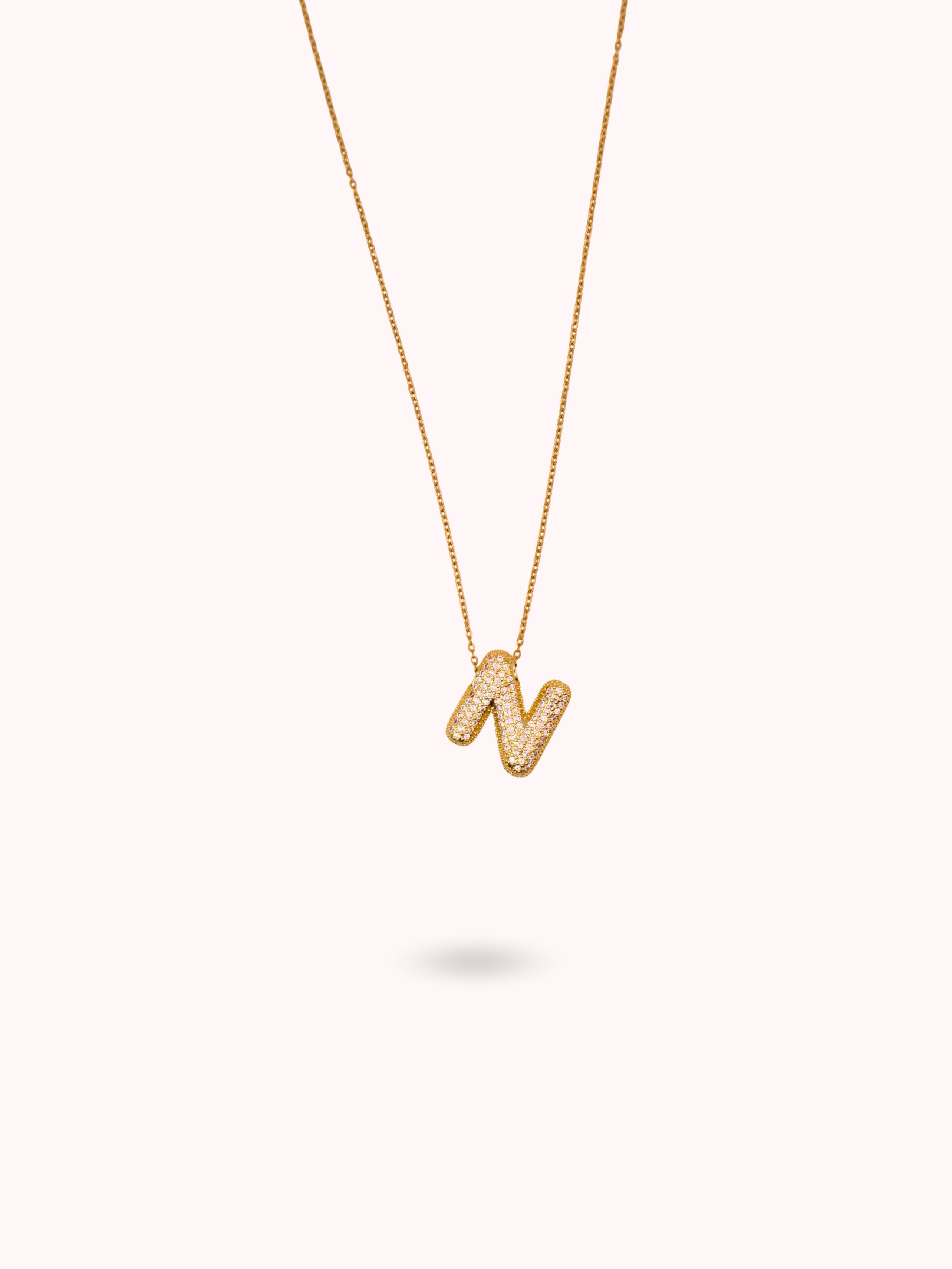 Collier initiale à strass