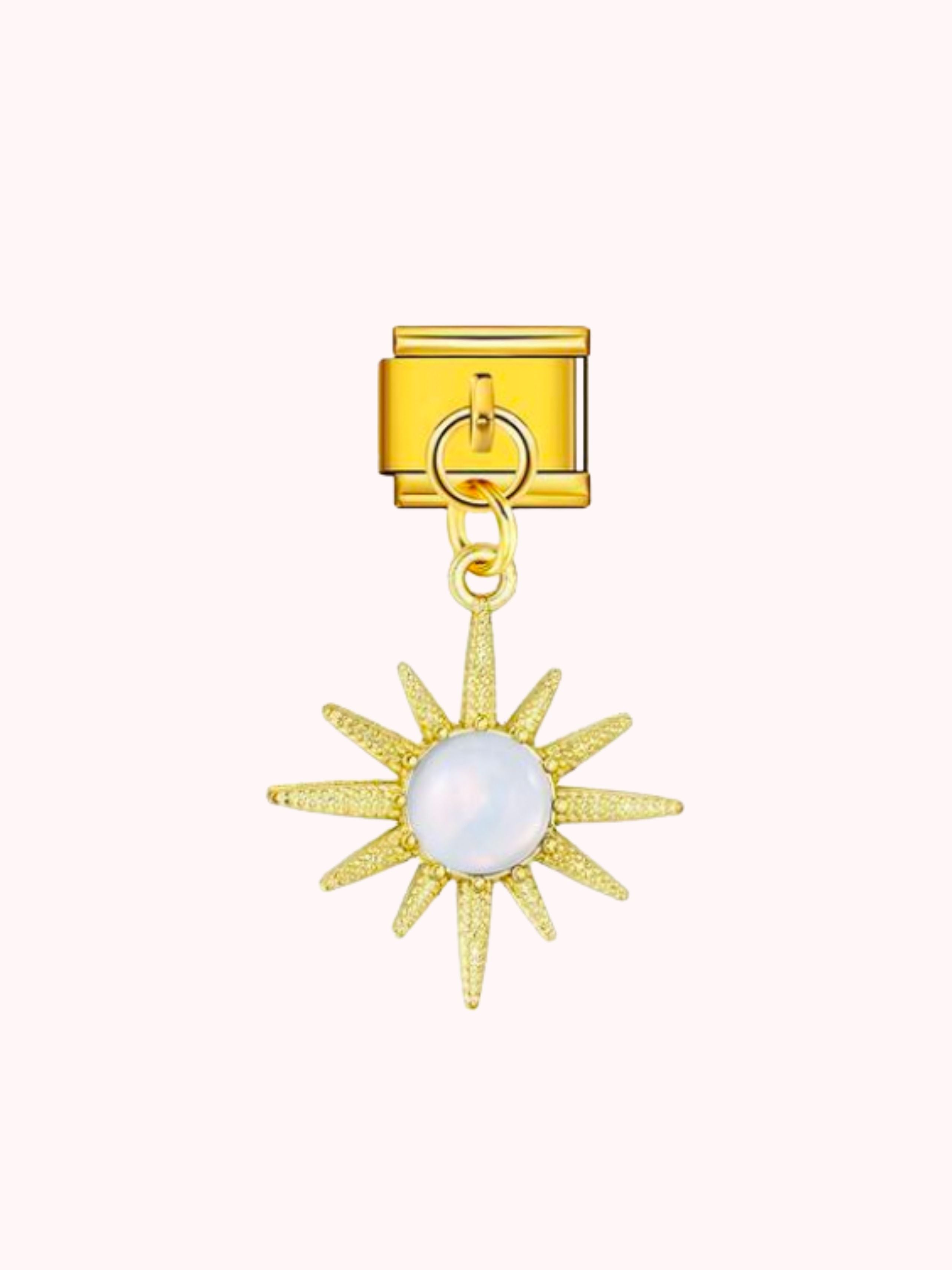 Pendentif soleil perle blanche