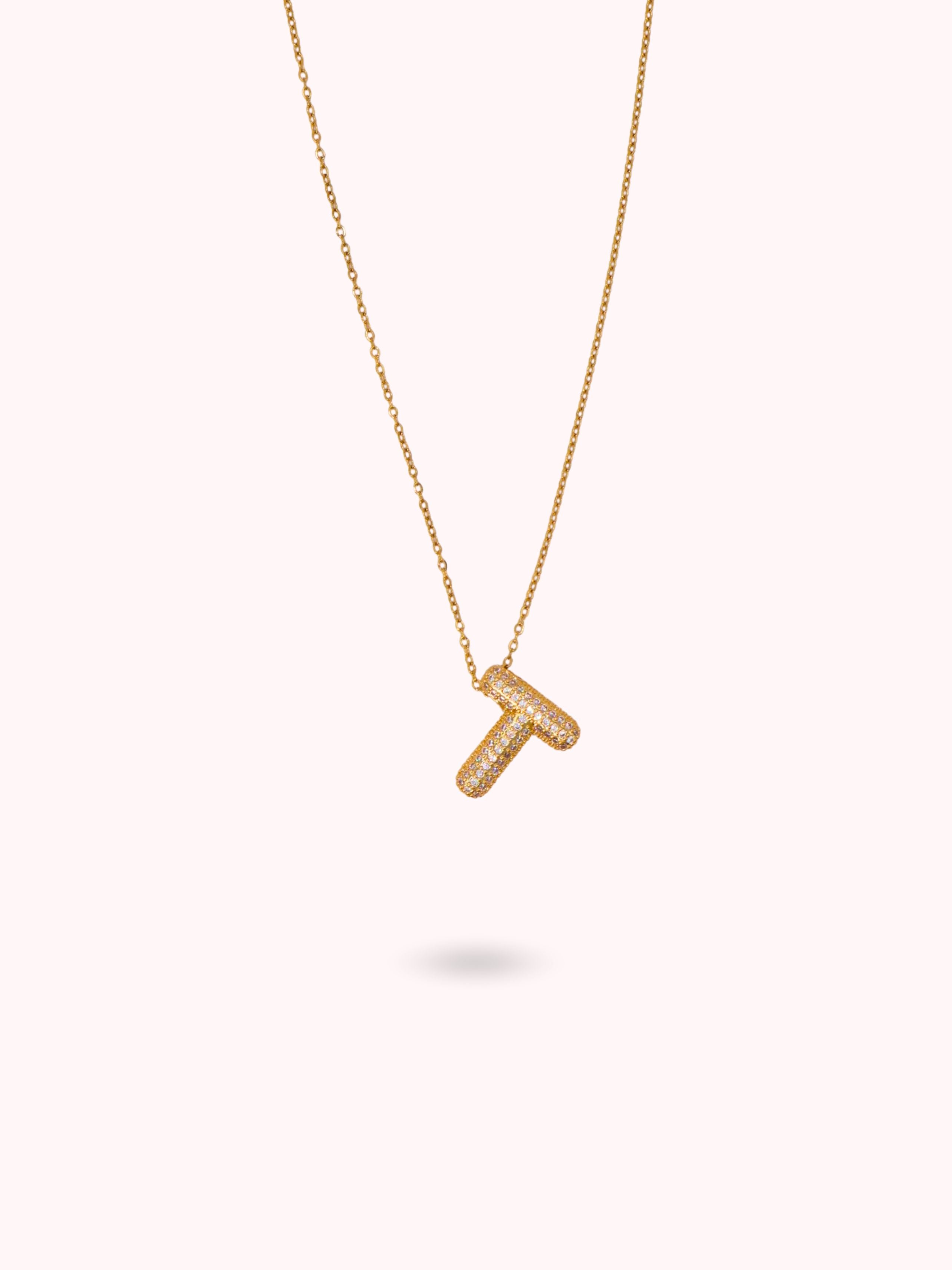Collier initiale à strass
