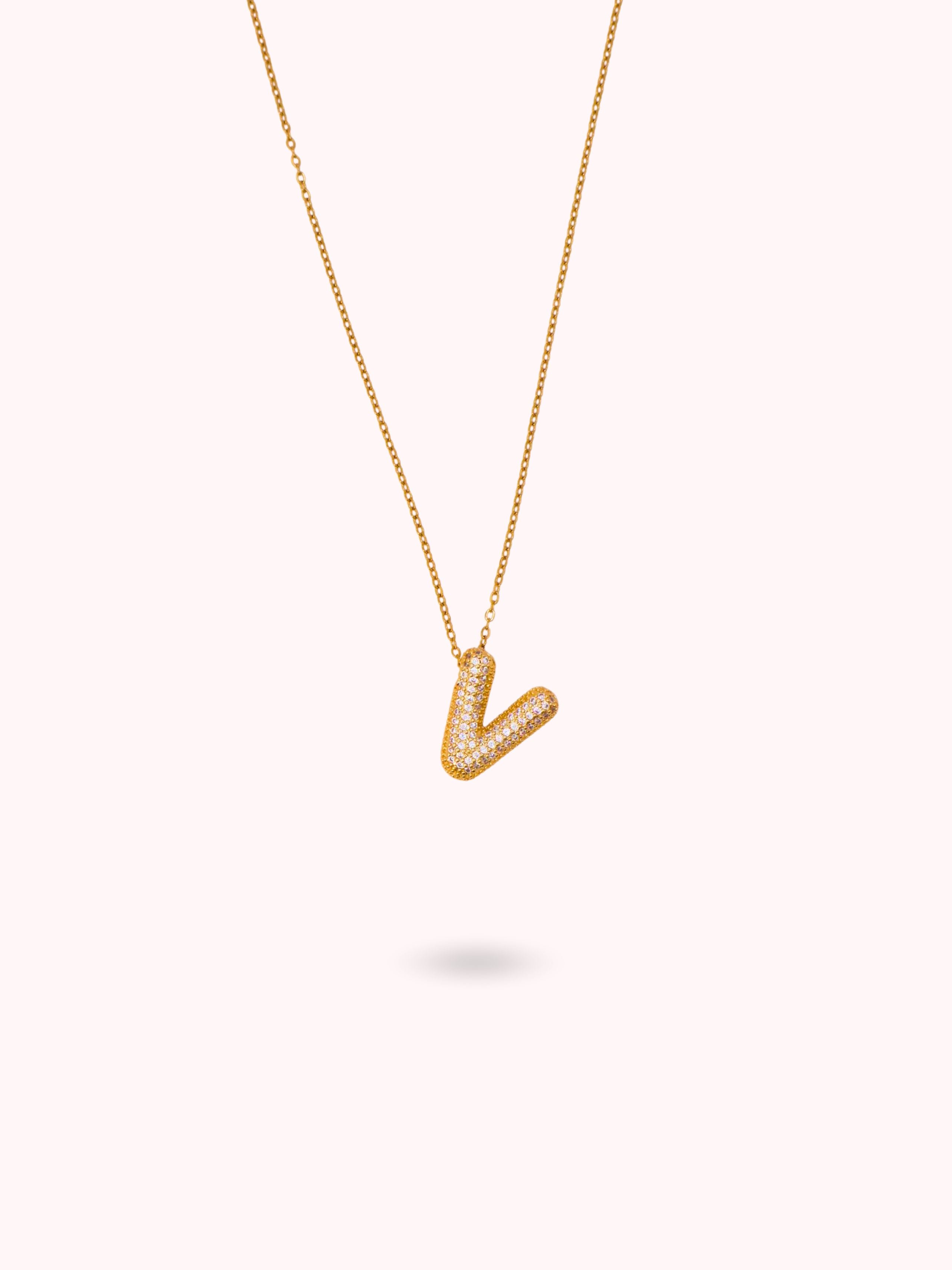 Collier initiale à strass