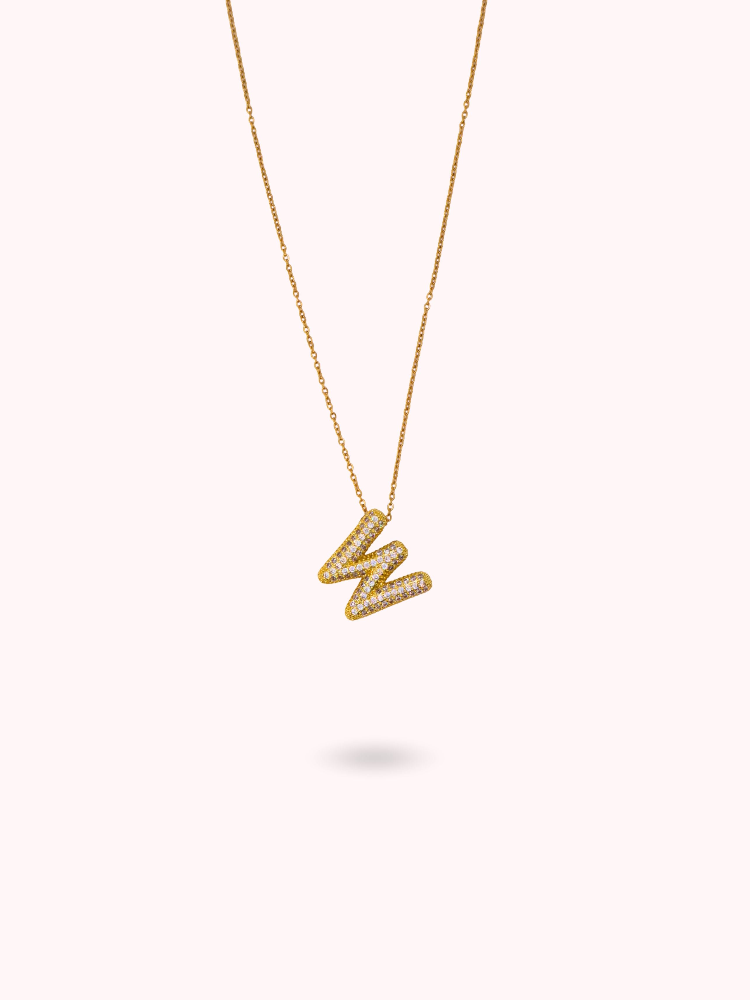 Collier initiale à strass