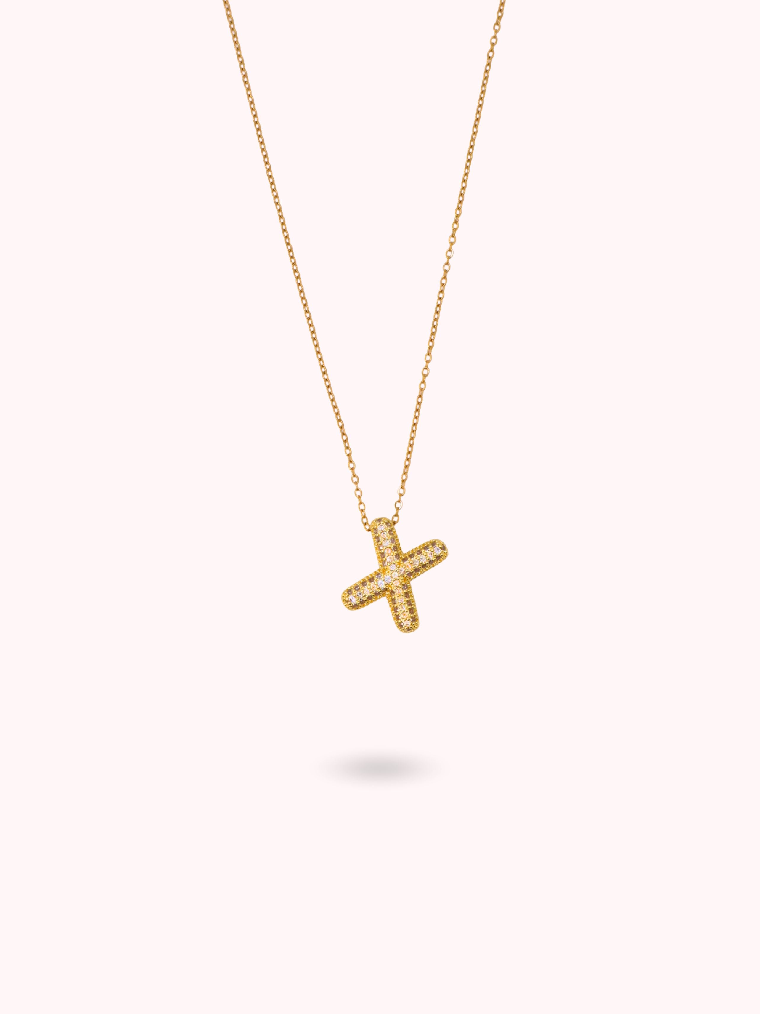 Collier initiale à strass
