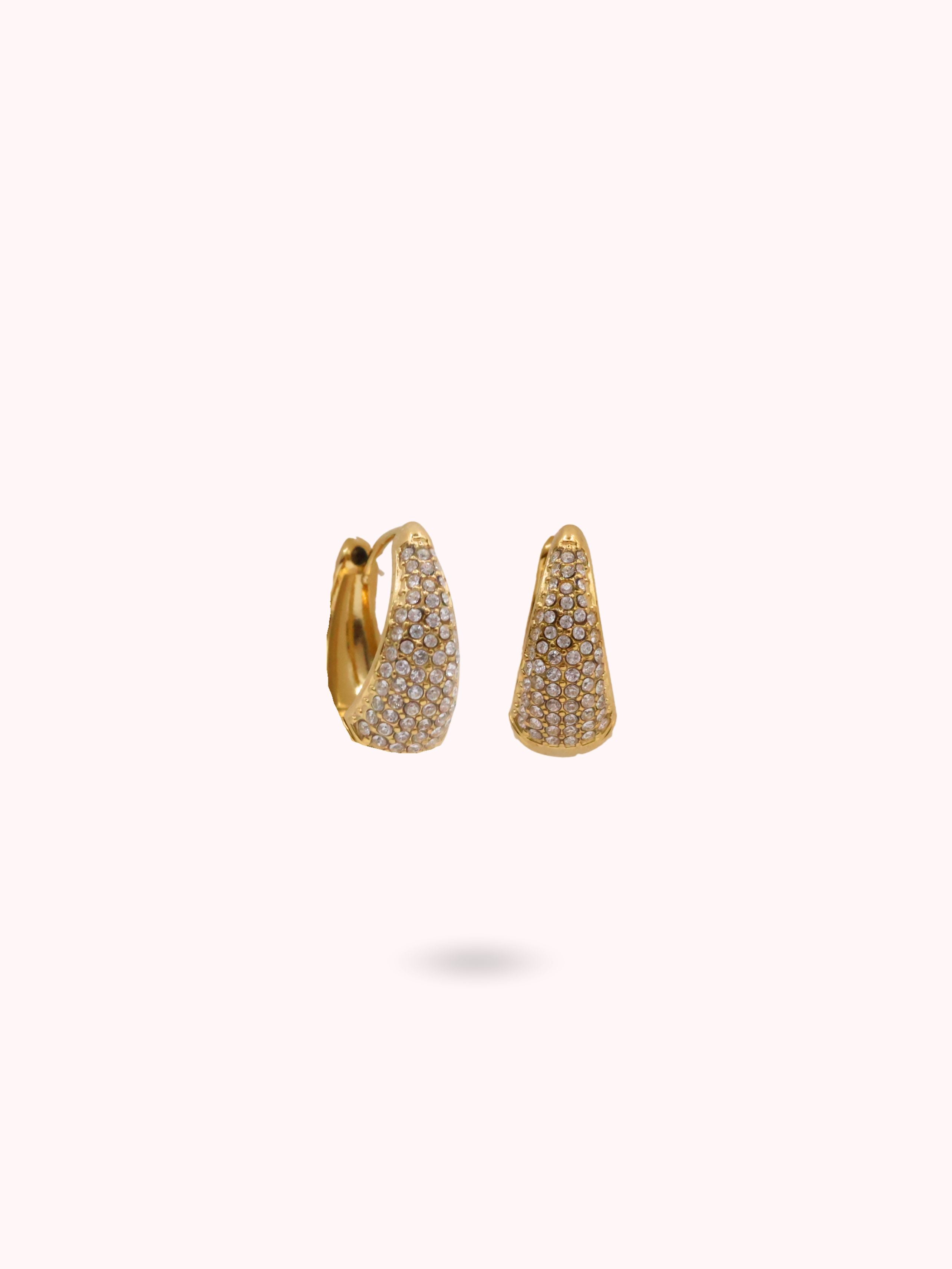 Boucles d'oreilles Goutte d'eau à strass