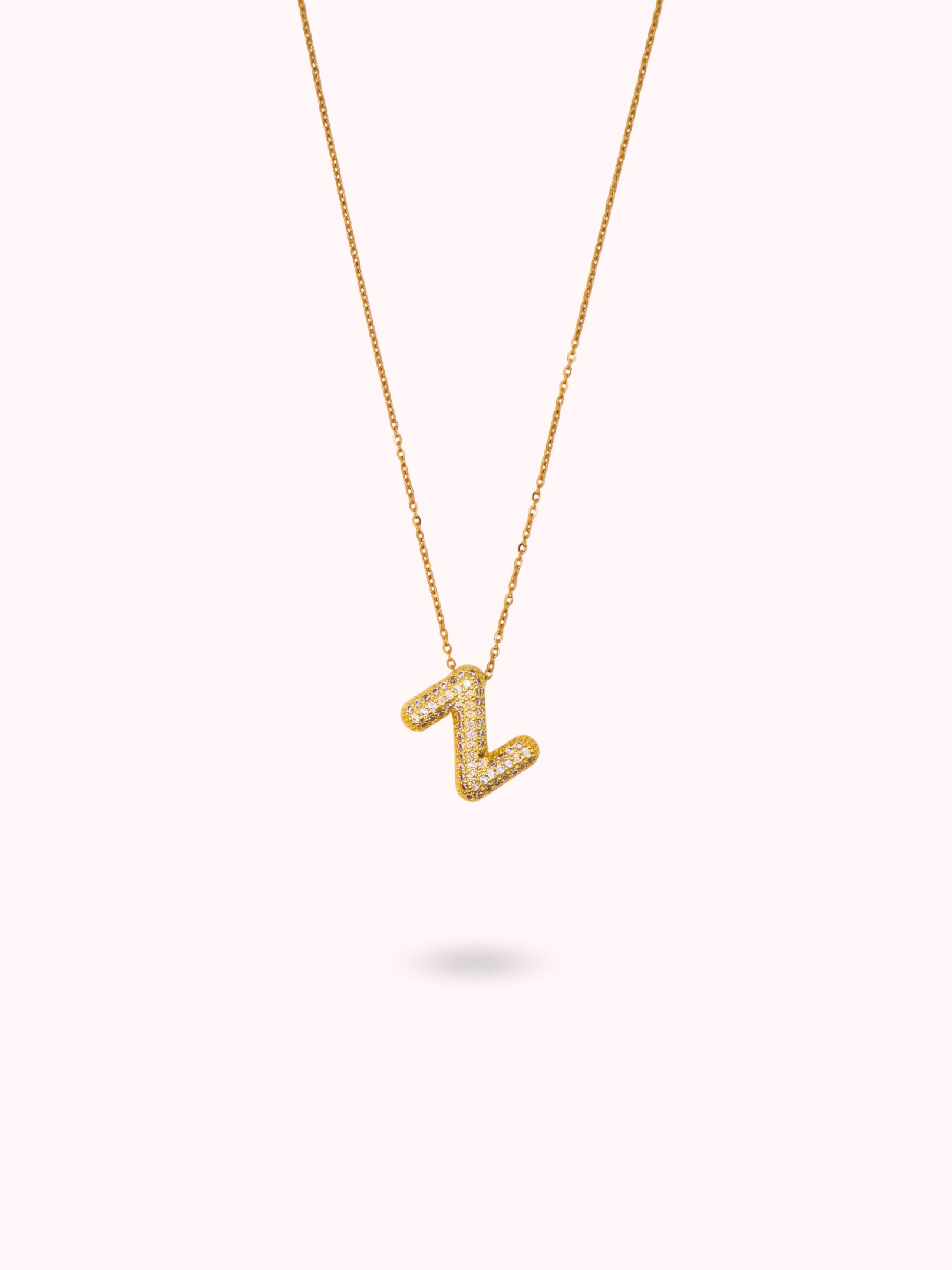 Collier initiale à strass