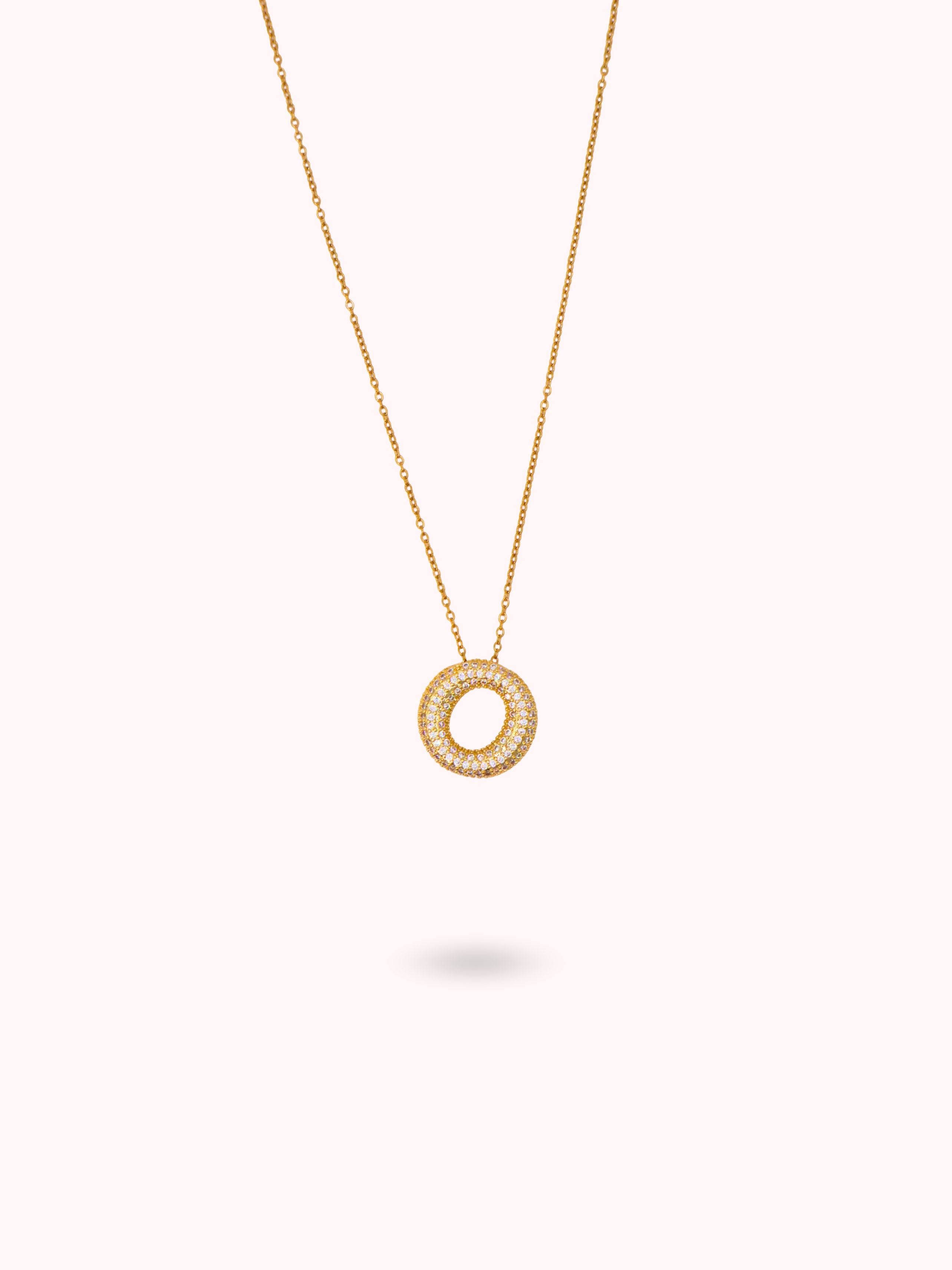 Collier initiale à strass
