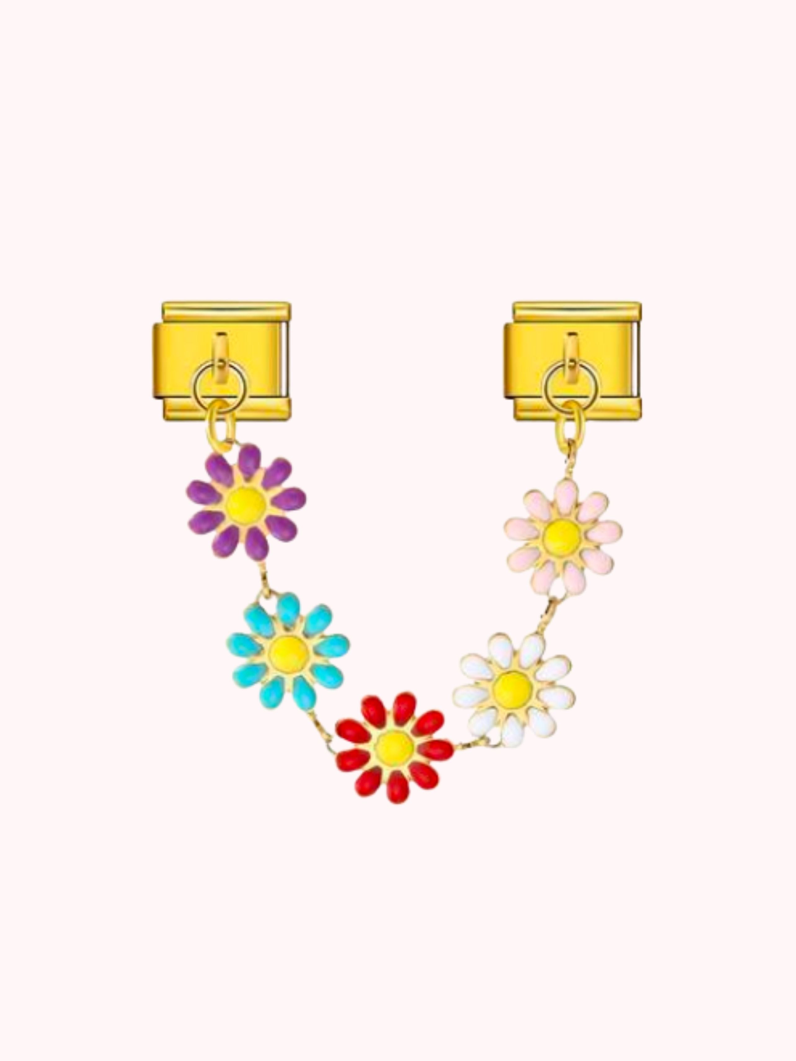 Chaîne fleurs colorées