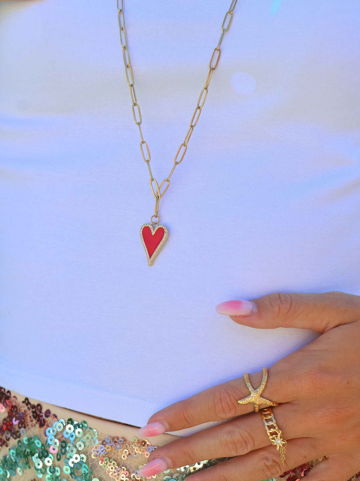 Collier Coeur rouge