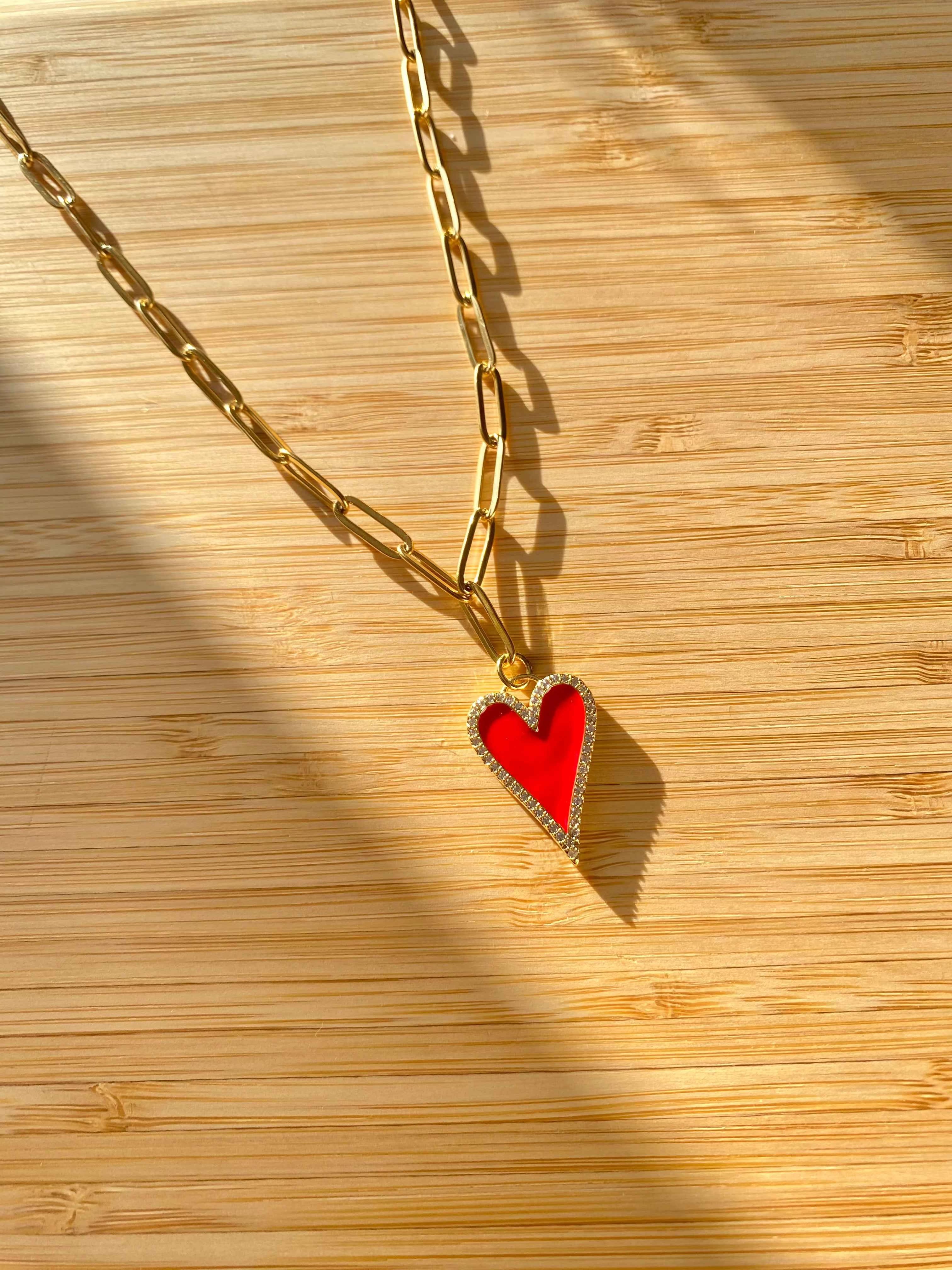 Collier Coeur rouge
