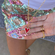 Collier Cœur rouge