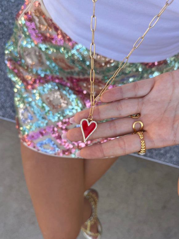 Collier Cœur rouge