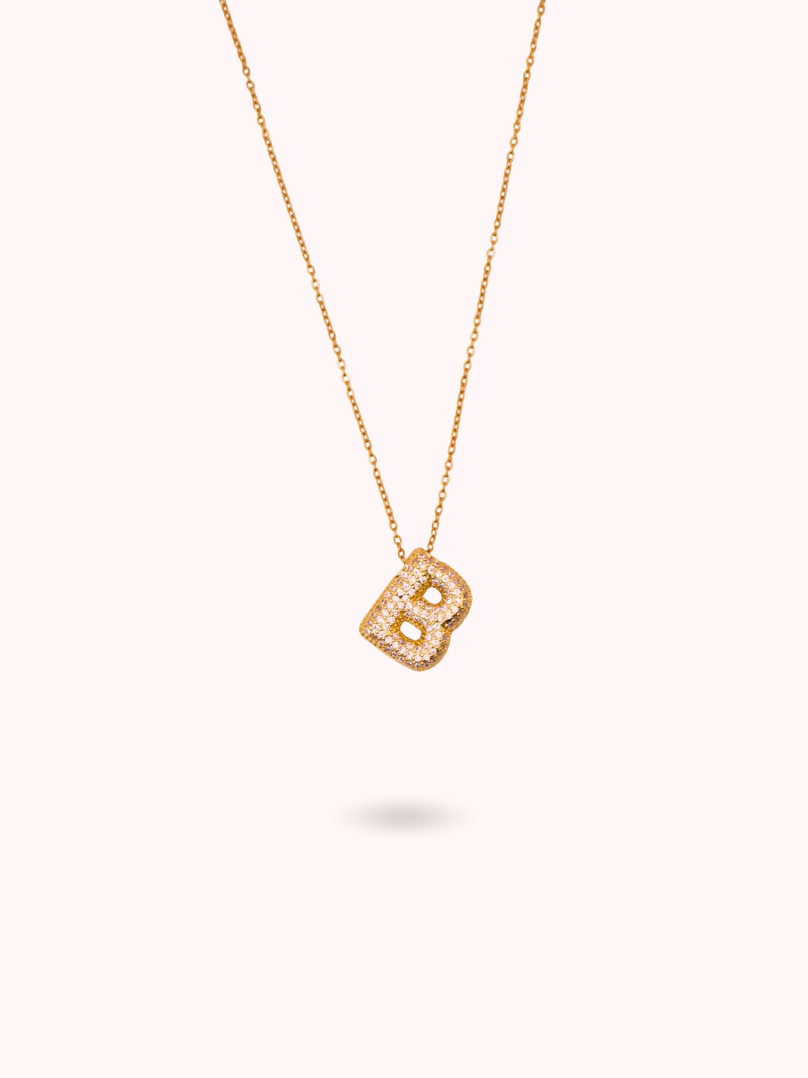 Collier initiale à strass