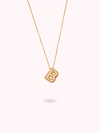 Collier initiale à strass