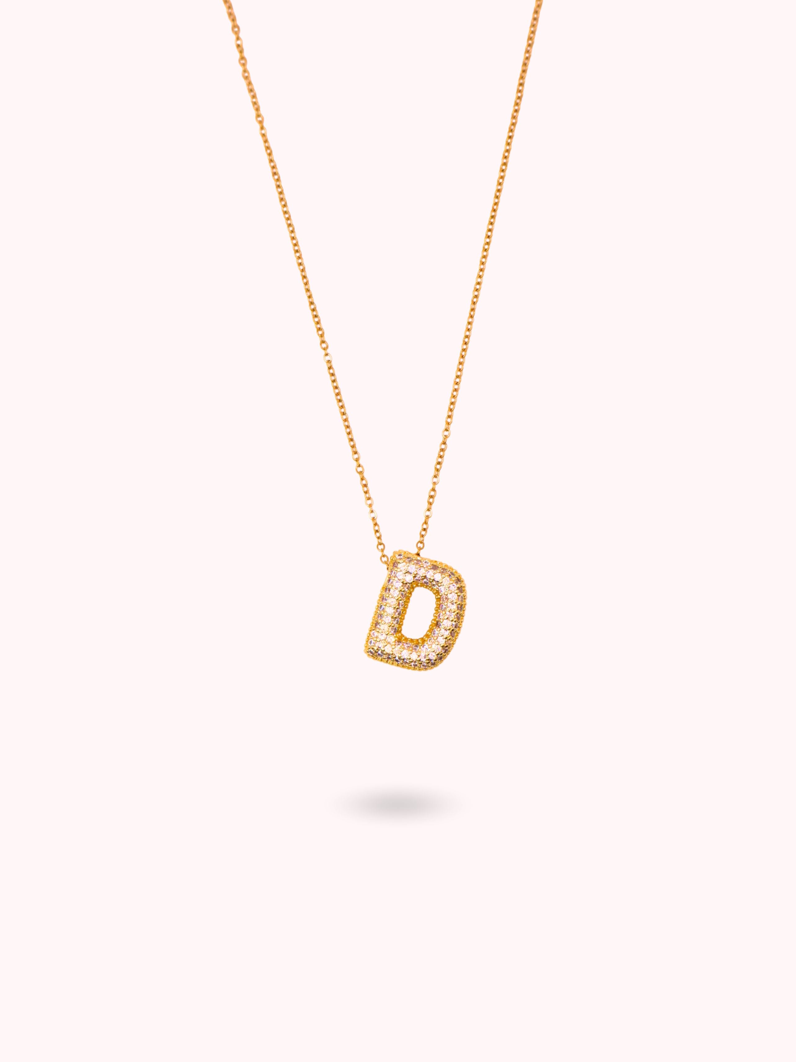 Collier initiale à strass