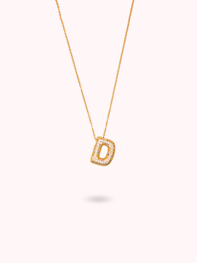 Collier initiale à strass