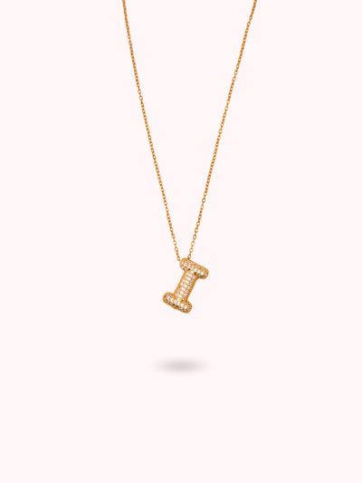 Collier initiale à strass