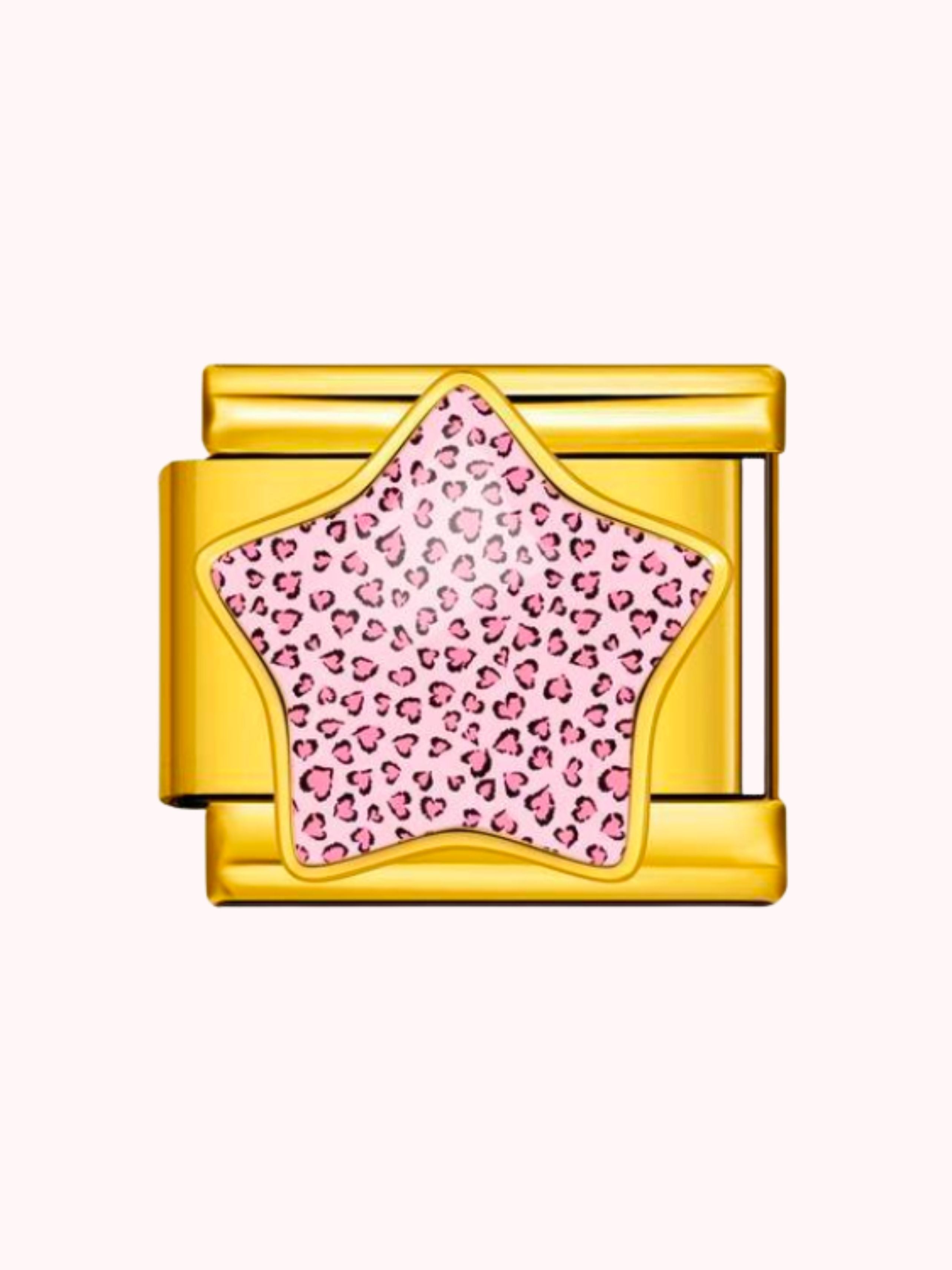 Étoile motif léopard rose