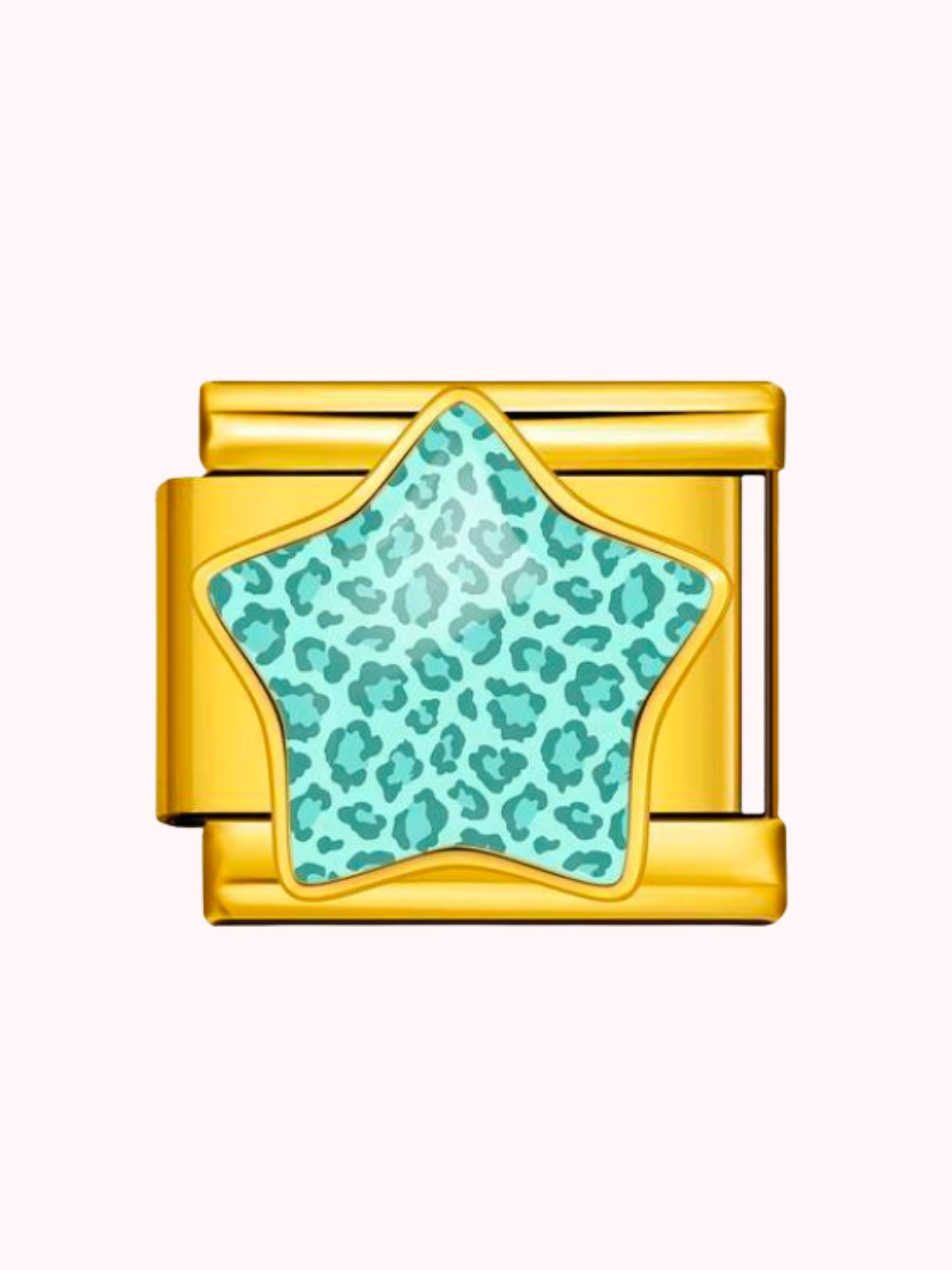Étoile motif léopard turquoise