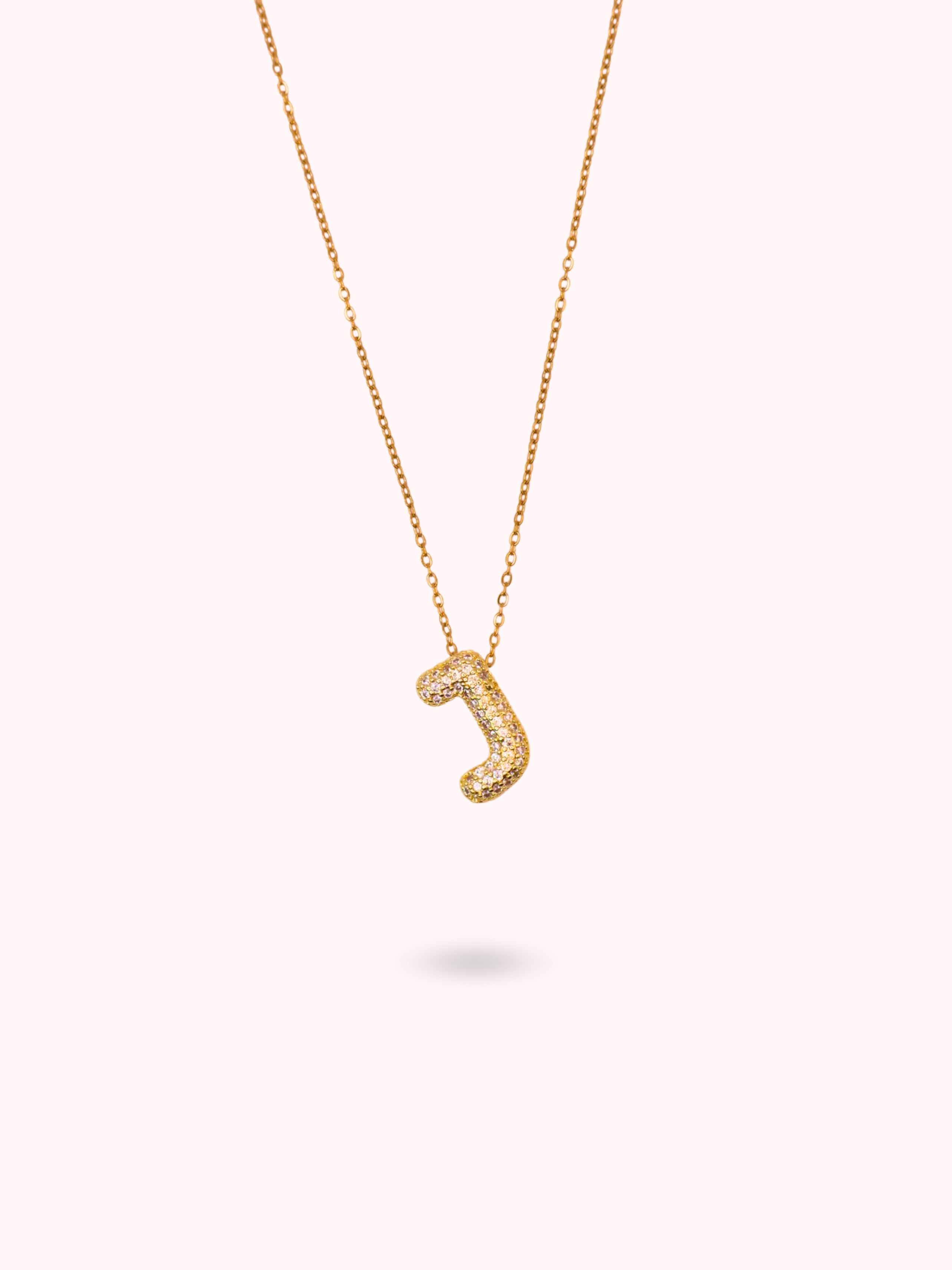 Collier initiale à strass