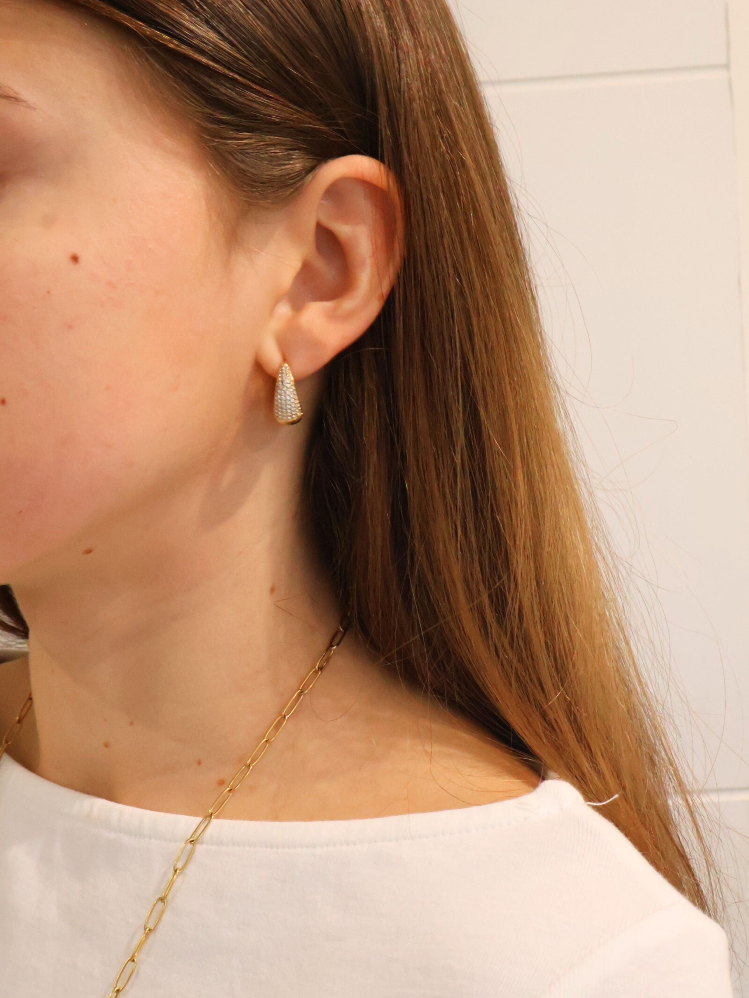 Boucles d'oreilles Goutte d'eau à strass