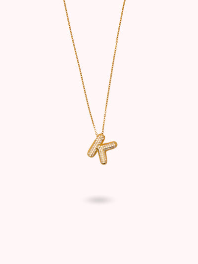 Collier initiale à strass