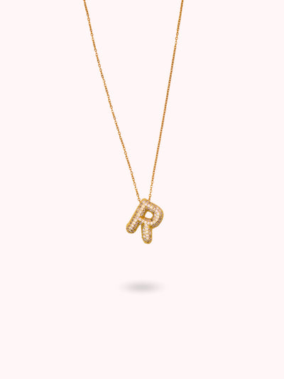 Collier initiale à strass