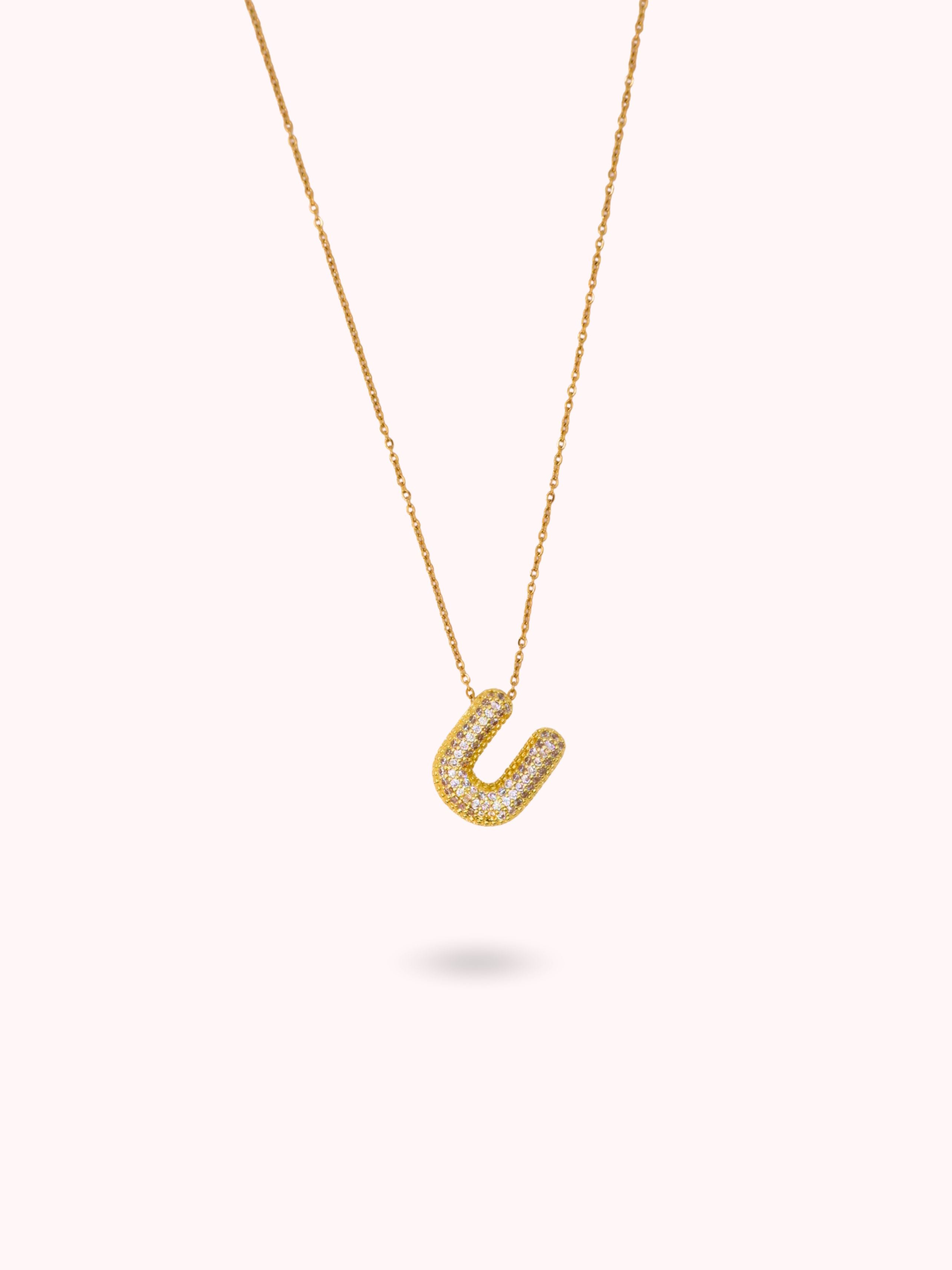 Collier initiale à strass
