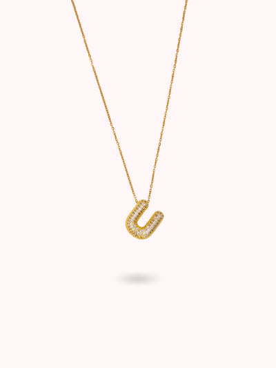 Collier initiale à strass