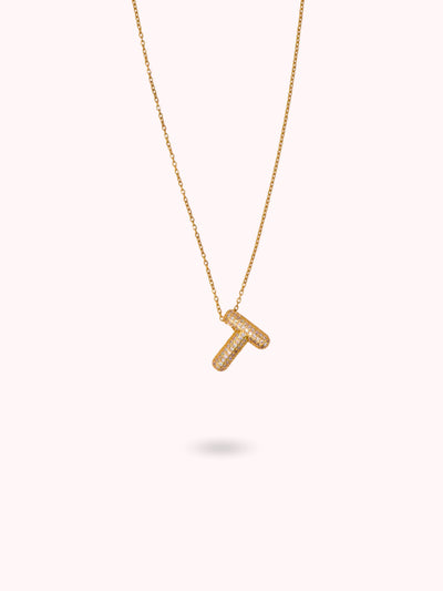 Collier initiale à strass