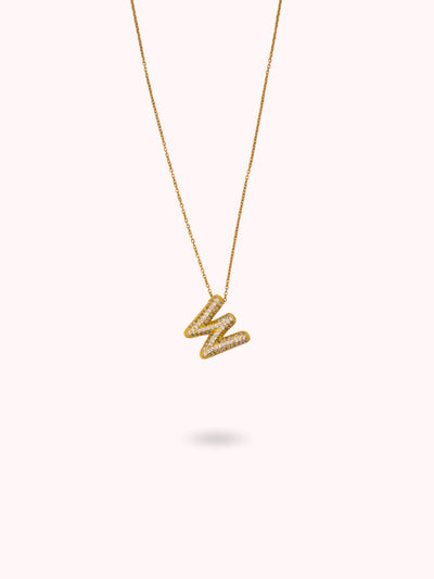 Collier initiale à strass