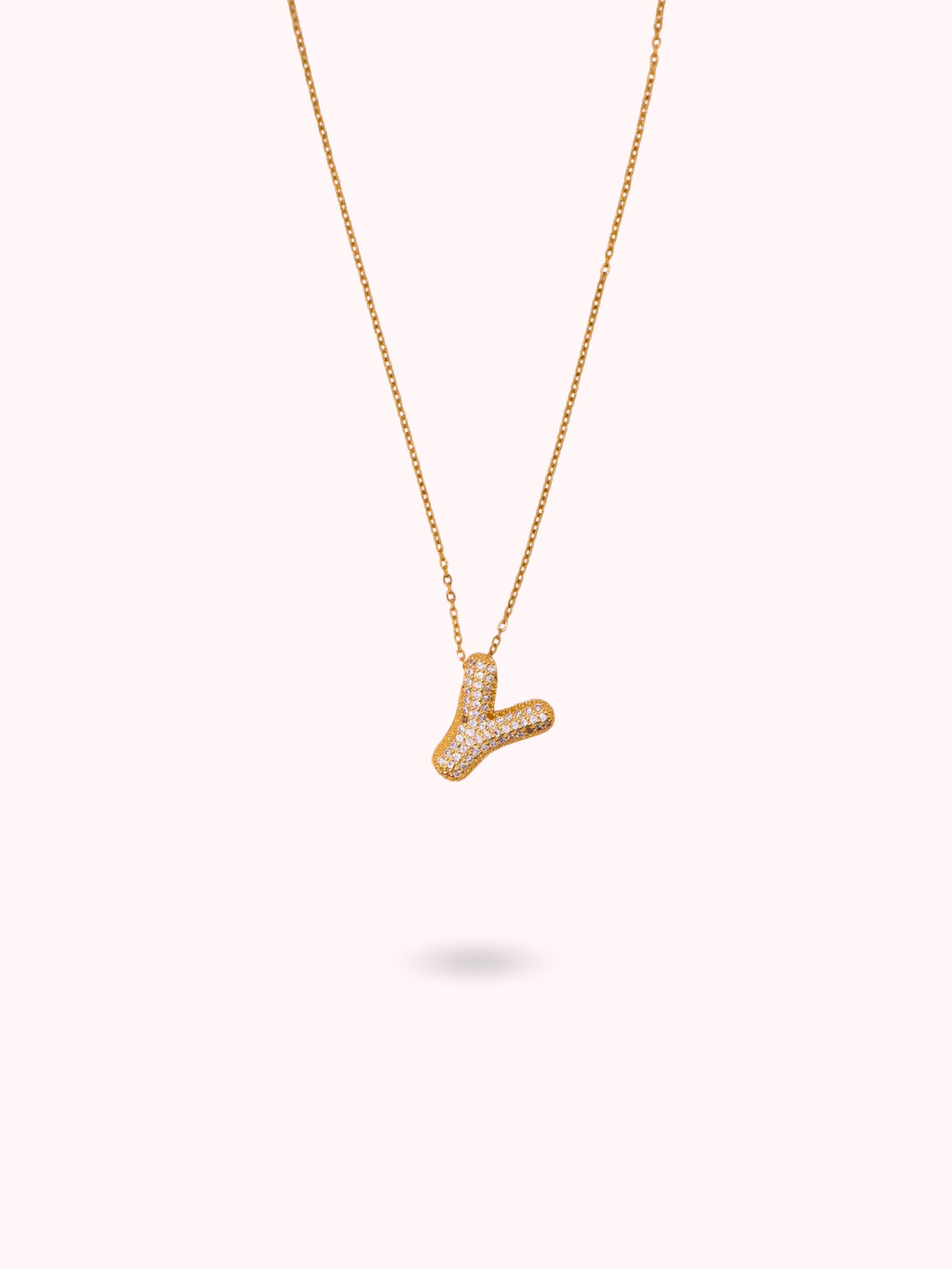 Collier initiale à strass