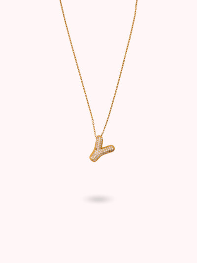 Collier initiale à strass