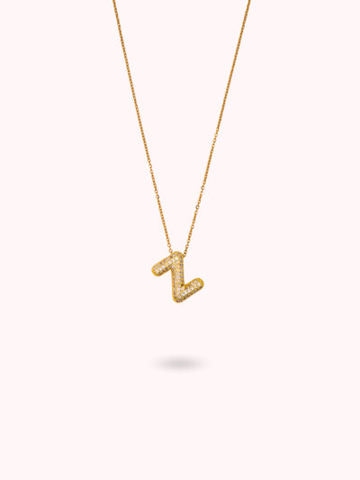 Collier initiale à strass