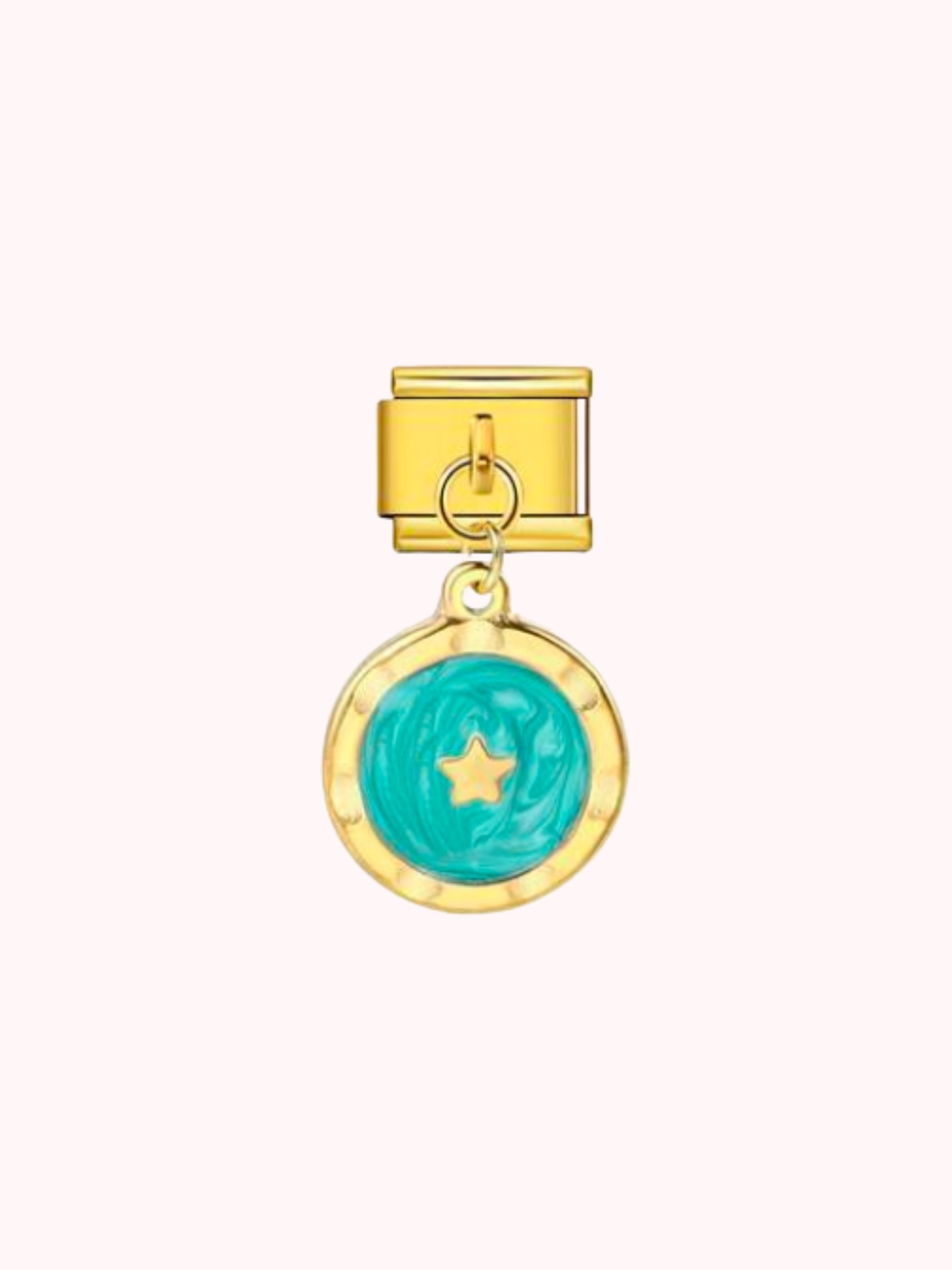 Pendentif bleu avec étoile dorée