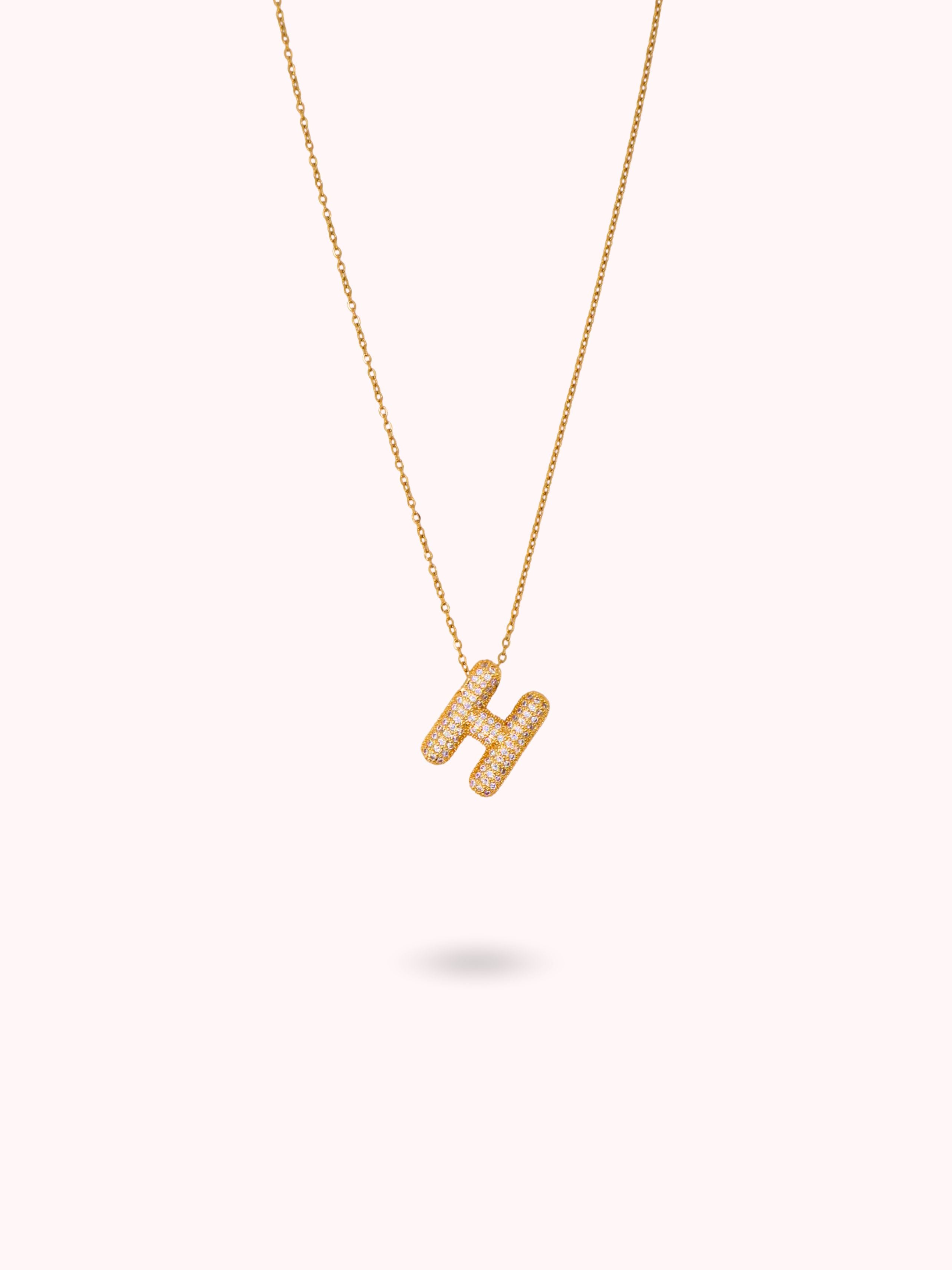 Collier initiale à strass