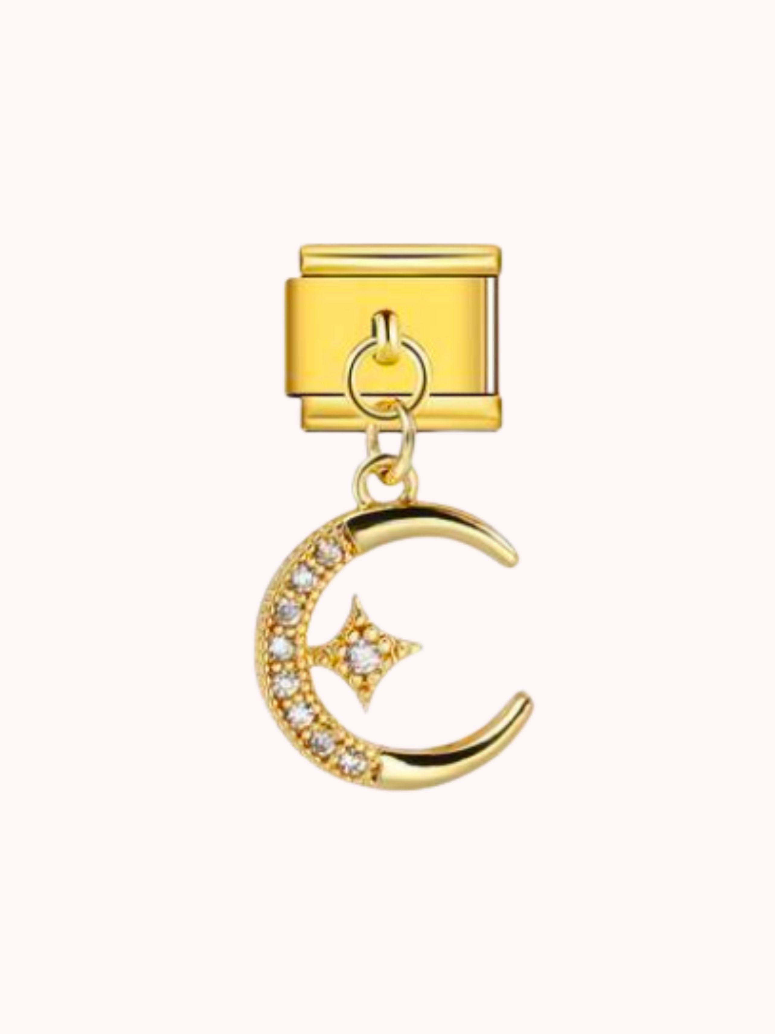 Pendentif lune à strass