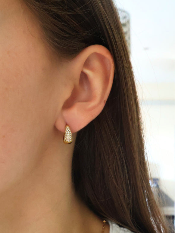 Boucles d'oreilles Mini goutte d'eau à strass