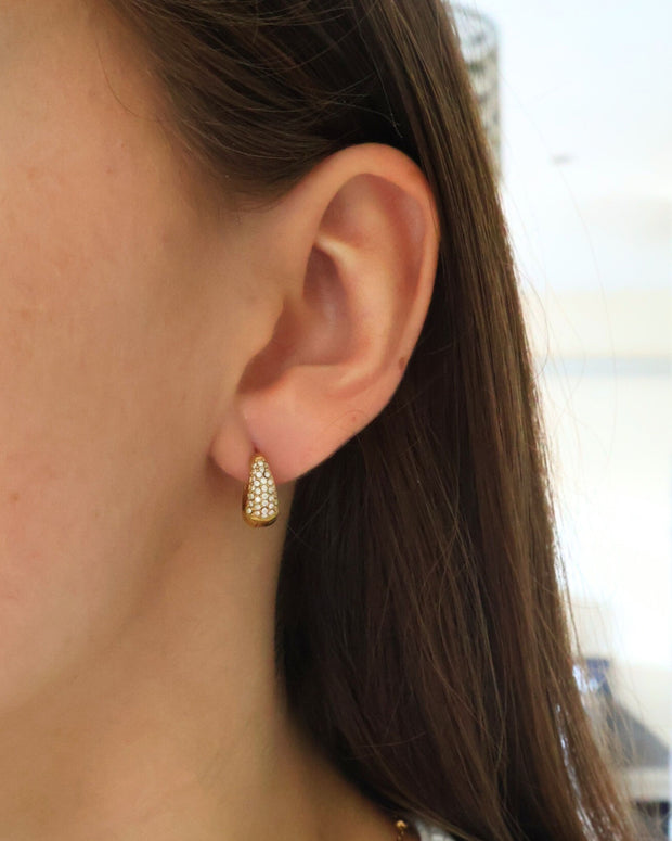 Boucles d'oreilles Mini goutte d'eau à strass