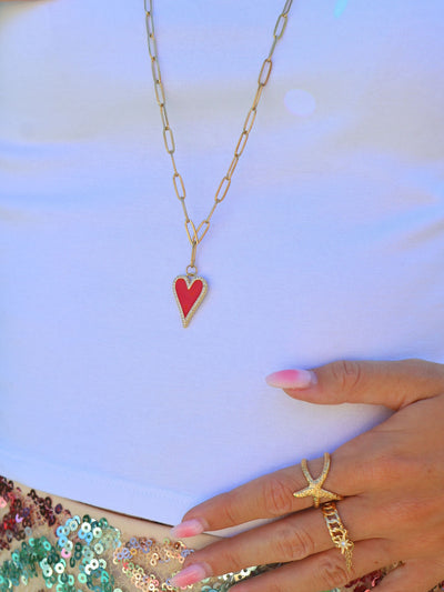 Collier Coeur rouge