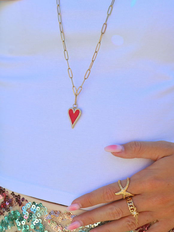Collier Cœur rouge