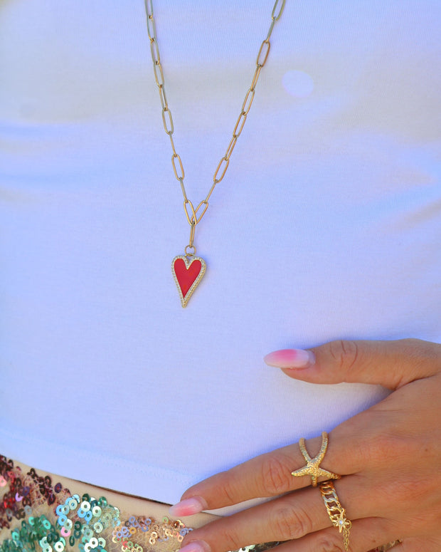 Collier Cœur rouge
