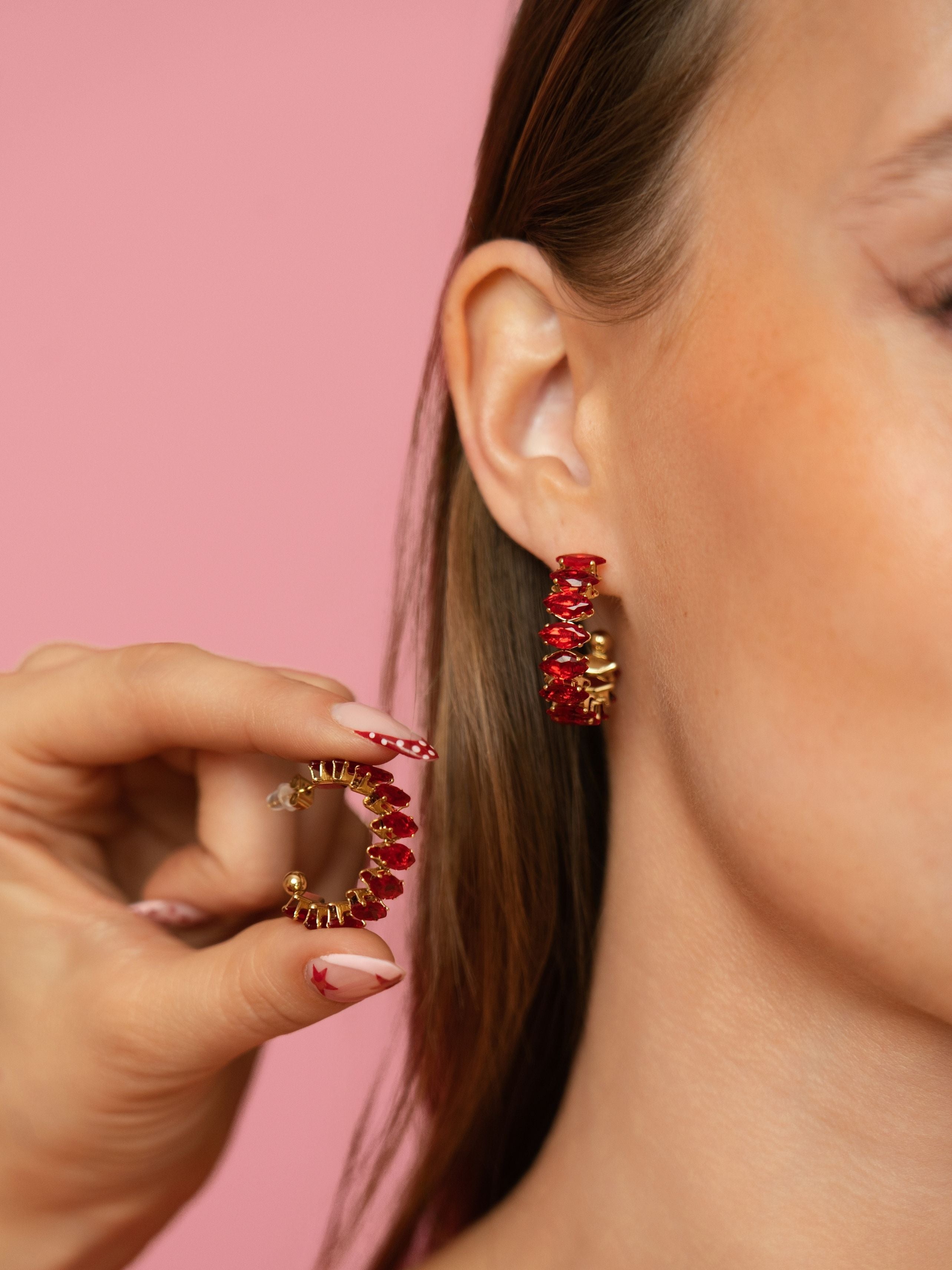 Boucles d'oreilles Nell rouges