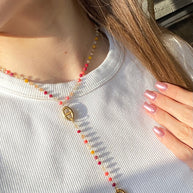 Collier Majorque rose