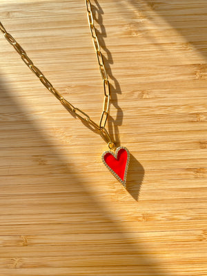 Collier Cœur rouge