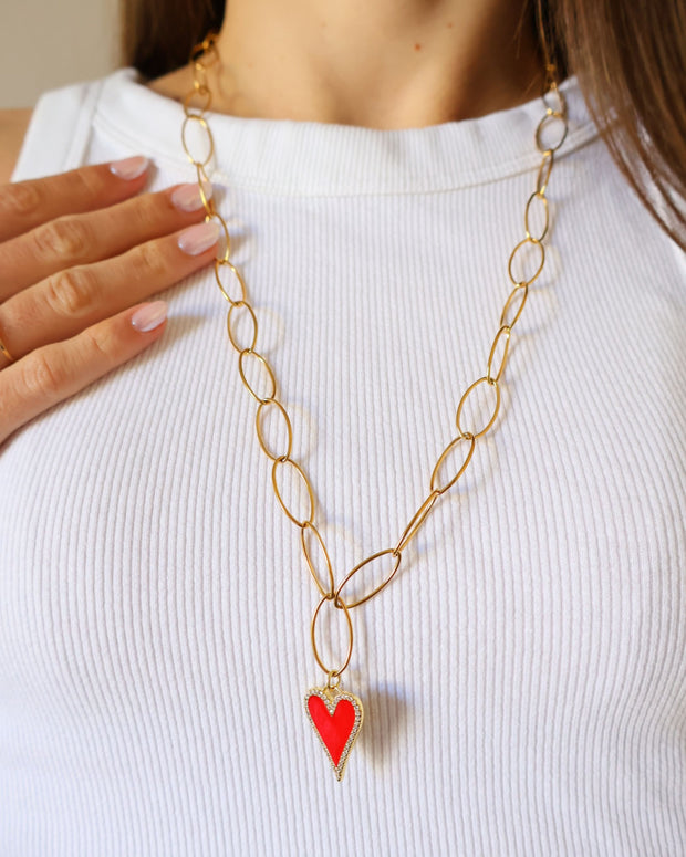 Sautoir Cœur rouge